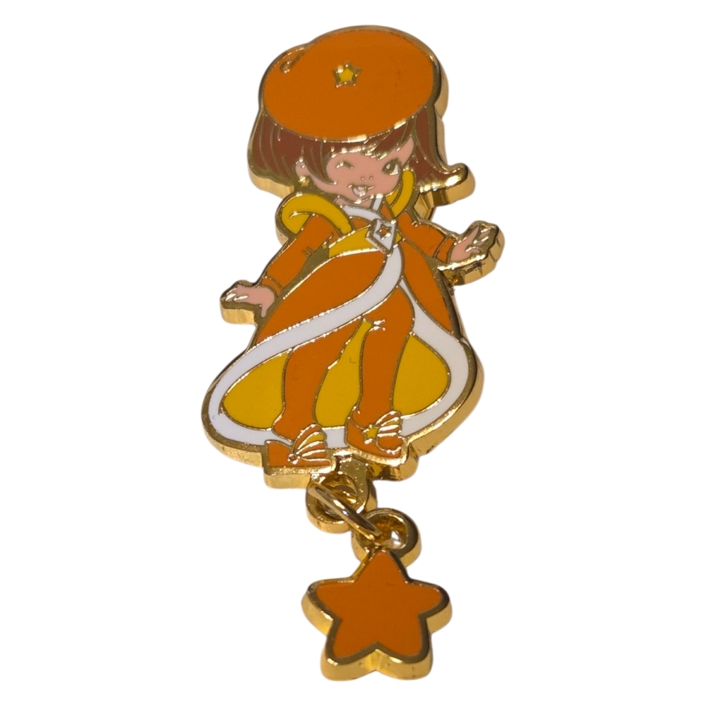 Loungefly Rainbow Brite The Color Kids Enamel Pin with Star Charm - Lala Orange